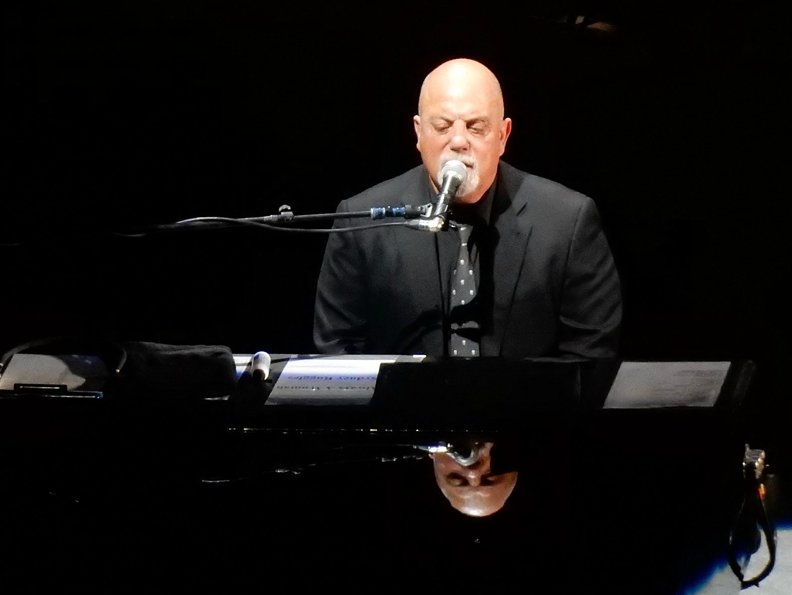 Billy Joel playing piano in concert in Madison Square Garden in 2016.
