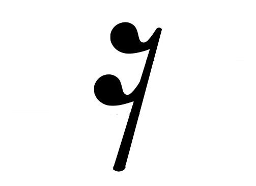 16th rest: a vertical line with two diagonal flags or curves attached to it, resembling a smaller and more intricate version of the eighth rest.