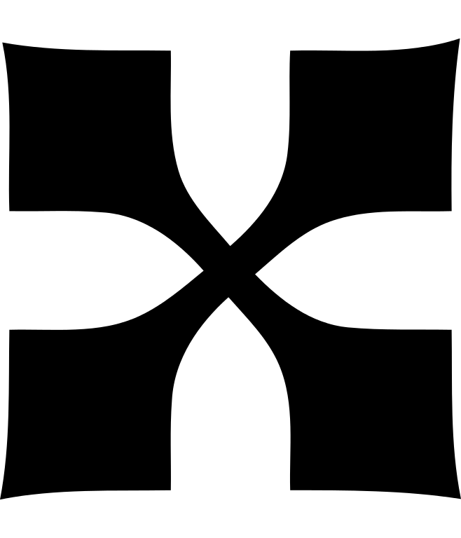 Double sharp symbol: looks like an x.