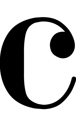 Common time symbol: looks like a stylized C.