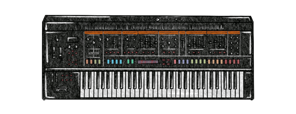 Illustration of a synthesizer.