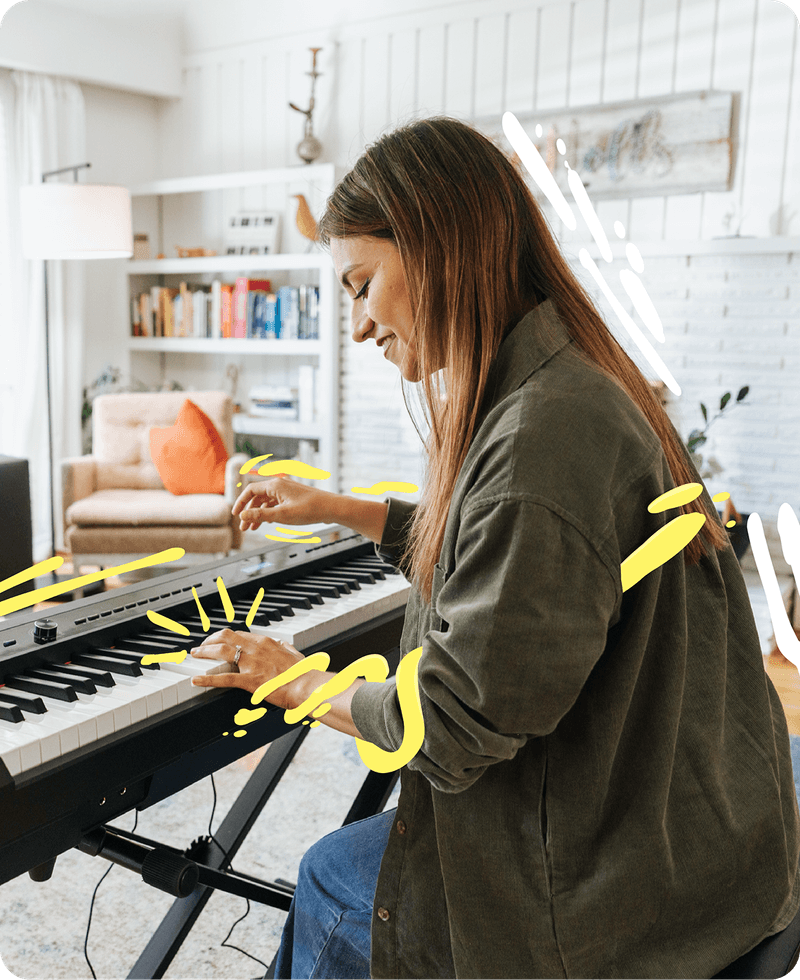 Woman playing piano